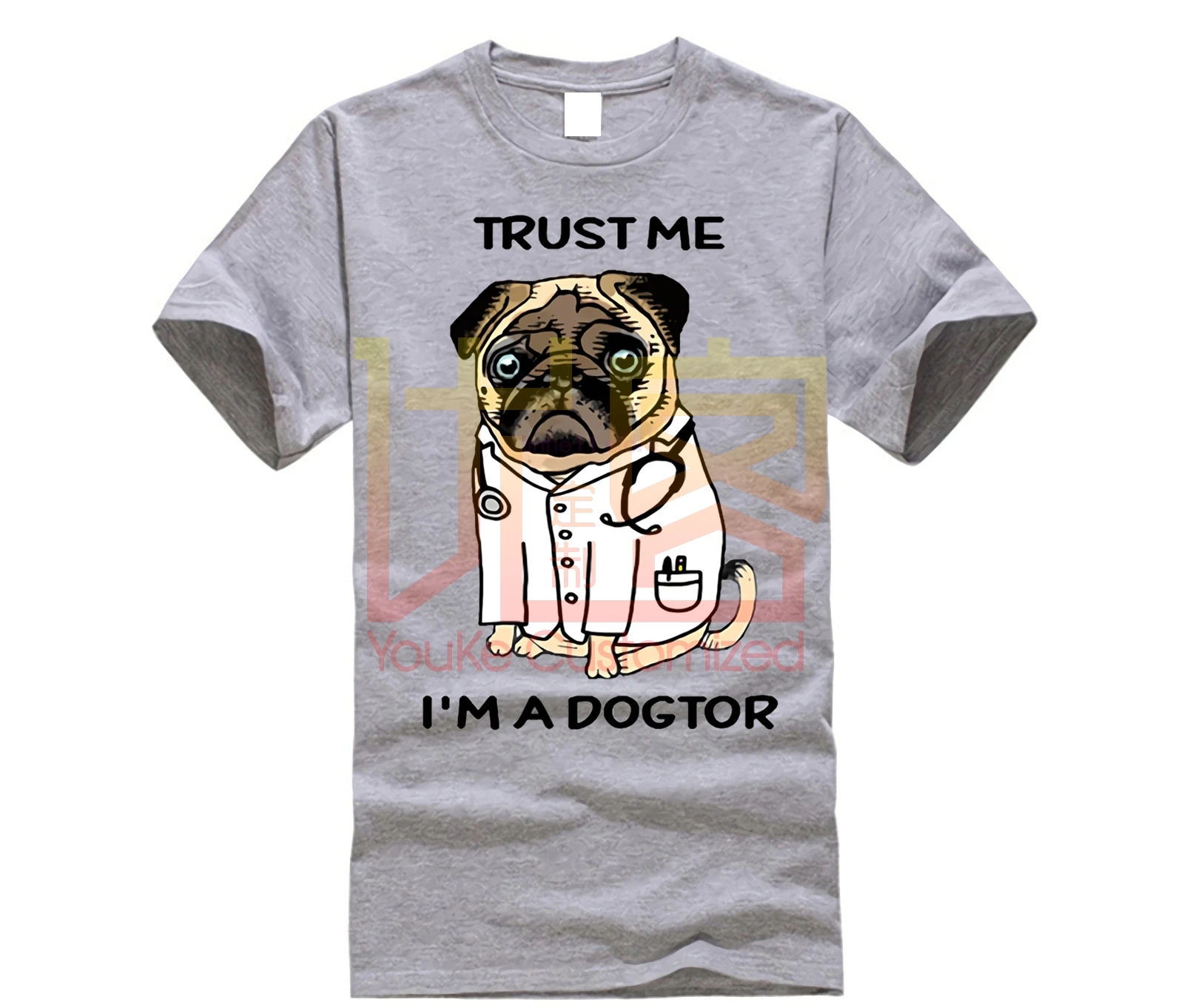 Забавная футболка с надписью Trust Me I'm a Dogtor Pug летняя изображением доктора
