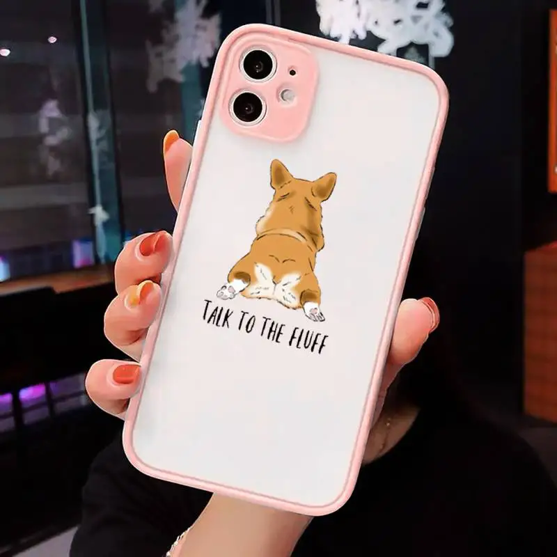 

Cute Corgi Butt Animal Puppy Phone Cases Matte Transparent for iPhone 7 8 11 12 s mini pro X XS XR MAX Plus cover funda