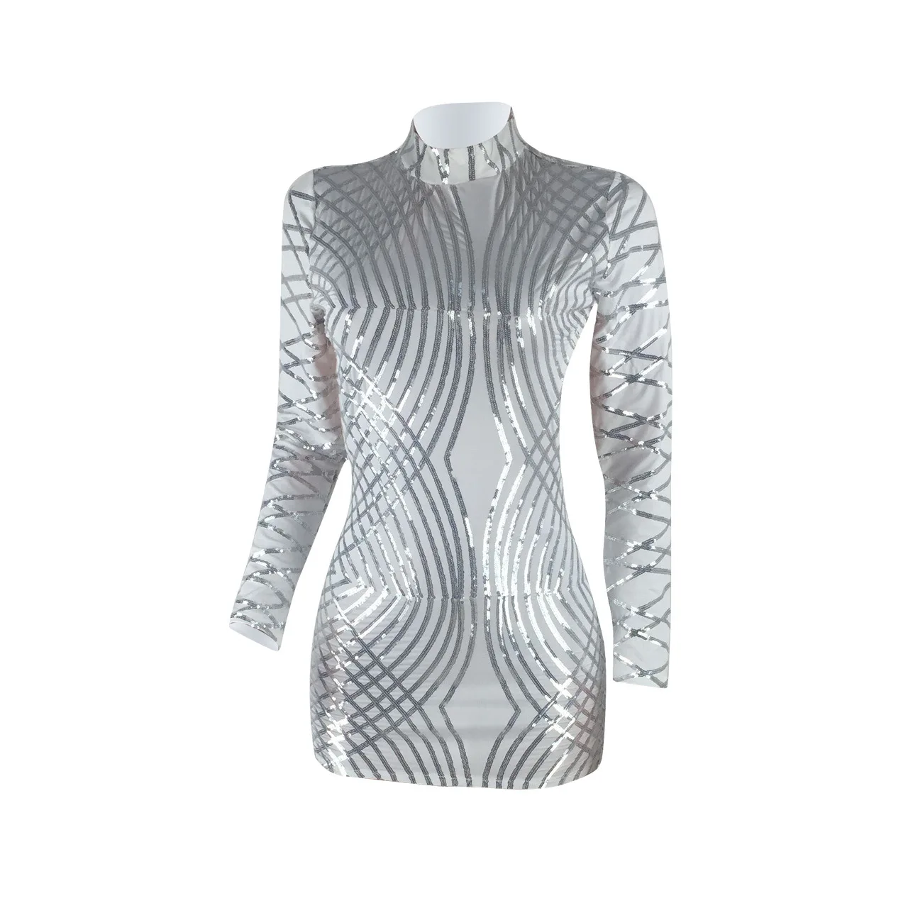 Fadzeco женское сексуальное облегающее платье с блестками осеннее открытой спиной