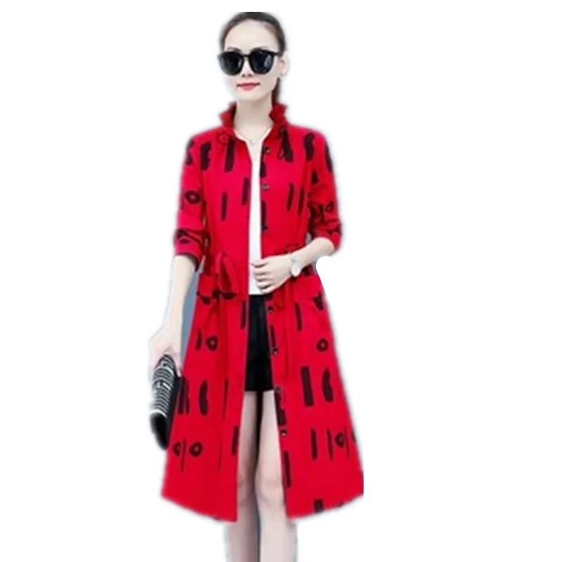 Демисезонный пальто для женщин с завязкой на талии тонкий легкое защитой от