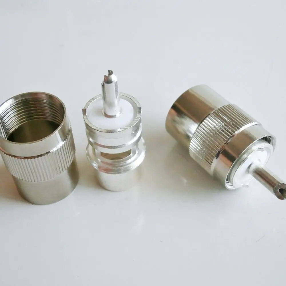 Разъем PL259 SO239 UHF папа припой чашка для LMR195 RG58 RG142 RG223 RG400 Кабель Латунь