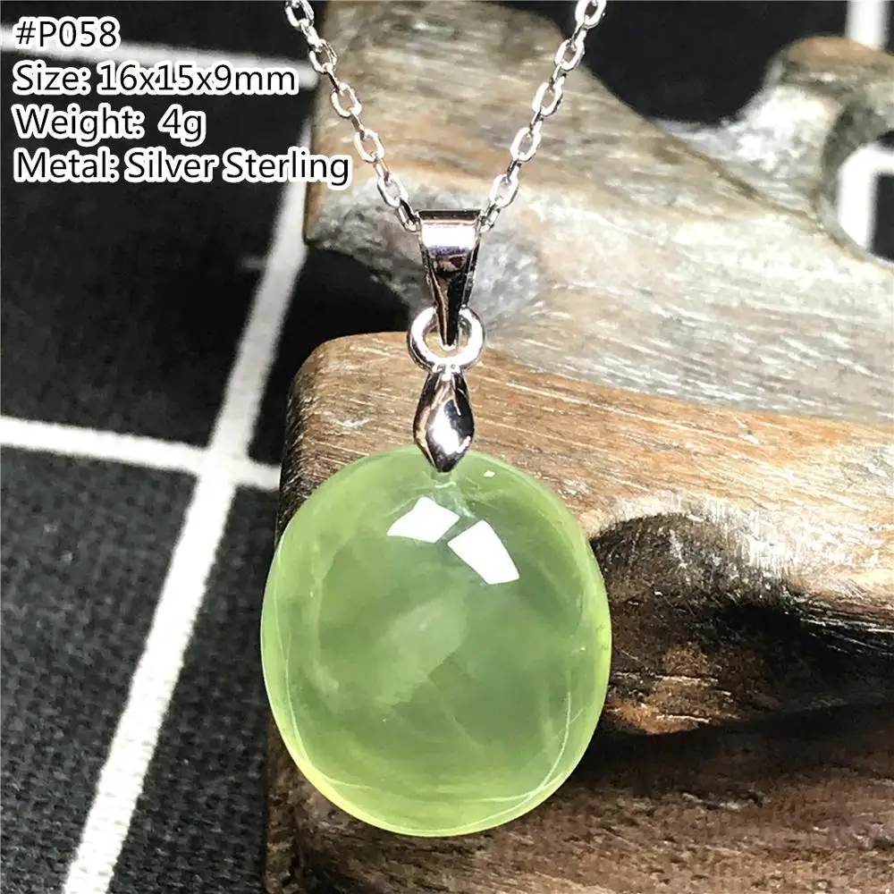 Ожерелье Подвеска с пренитом натурального зеленого цвета ювелирные изделия для