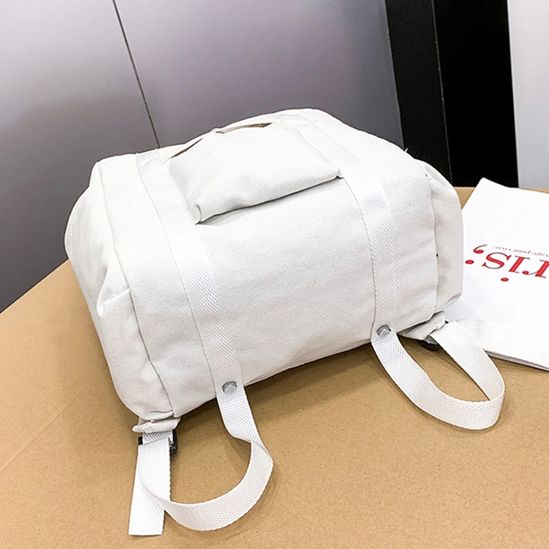 New Mochila Canvas Backpack Black White School Bags For Teenagers Backpacks Casual Rucksack Schoolbag |