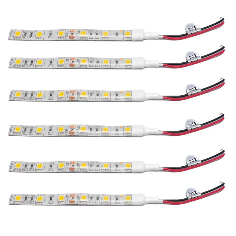 

6Pcs 10cm Waterproof 5050 Led Strip Lights Dc 12V Caravan Boat Car, Red & Warm White
