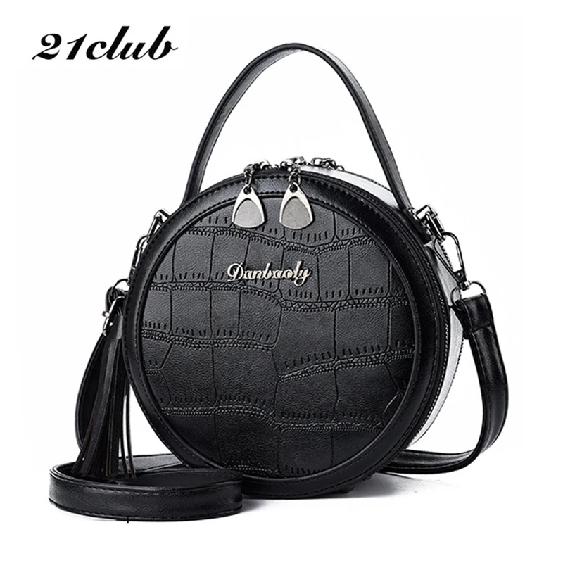 21 Клубная брендовая маленькая Повседневная однотонная круглая женская сумка