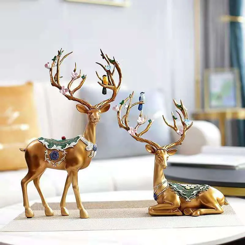 

Elk ornaments creative mascot decorations TV wine cabinet crafts new house household luxury ornaments