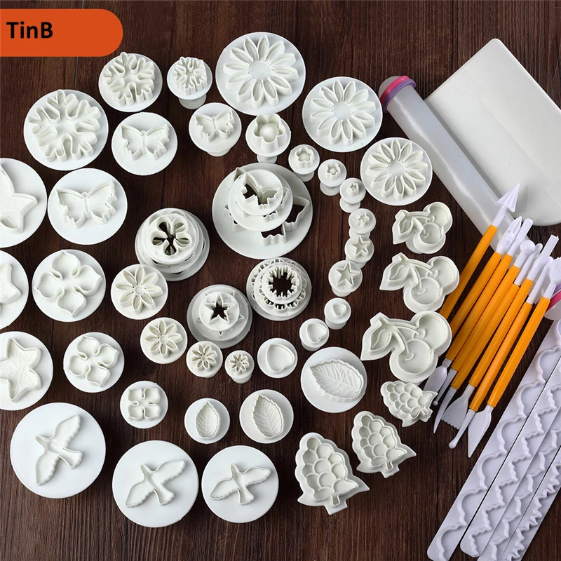 68 шт./лот инструменты для украшения торта помадка поршень формочки печенья
