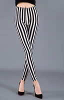 2022 soft elastic women high waist stretch striped printed pencil pants thicken skinny female trousers