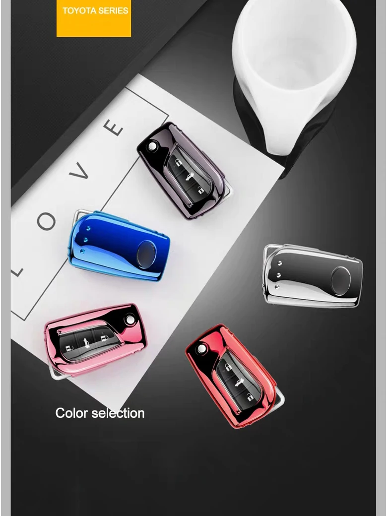 Чехол для автомобильного ключа из ТПУ с дистанционным управлением Toyota RAV4 Prado