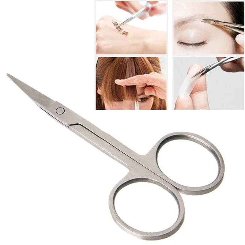 Новые стальные ножницы для маникюра бровей триммер ресниц носа ногтей