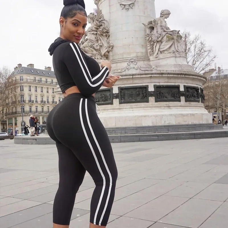 Женский комплект для фитнеса повседневный из 2 предметов спортивный костюм