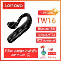 original lenovo tw16 bluetooth earphones handsfree wireless headphone ipx5 waterproof headset with mic for driving meeting