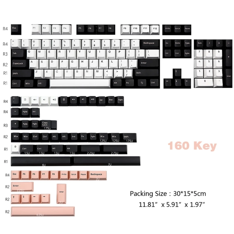 

MXLC 160 KEYS Cherry Profile Olivia Keycap Double Shot Thick PBT Keyboard Keycaps