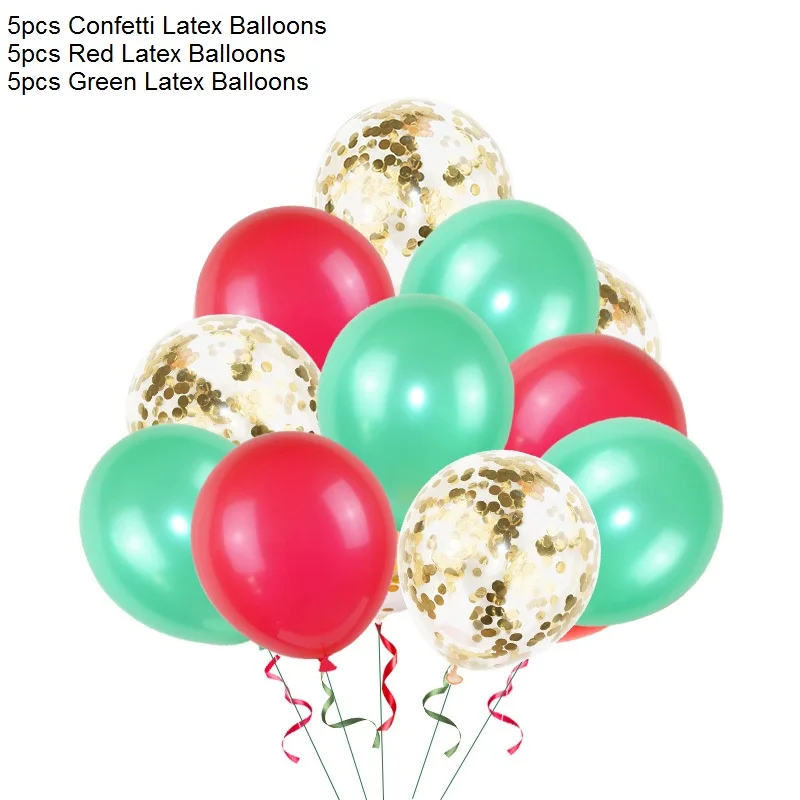 15pcs Latex Balloons Рождественская вечеринка Декор одноразовые столовые приборы бумажные тарелки и стаканы соломинки Баннер Дети День рождения Рождество детский душ Декор - Цвет: 15pcs Latex Balloons