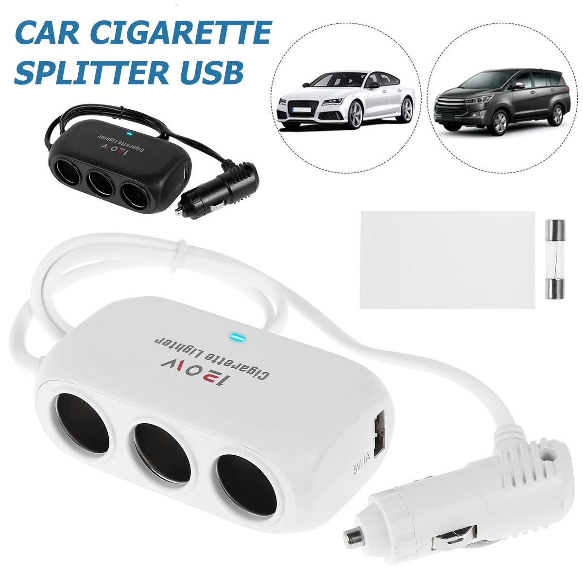 

3 в 1 Разветвитель Прикуривателя, 120 Вт, 12 В, 24 В