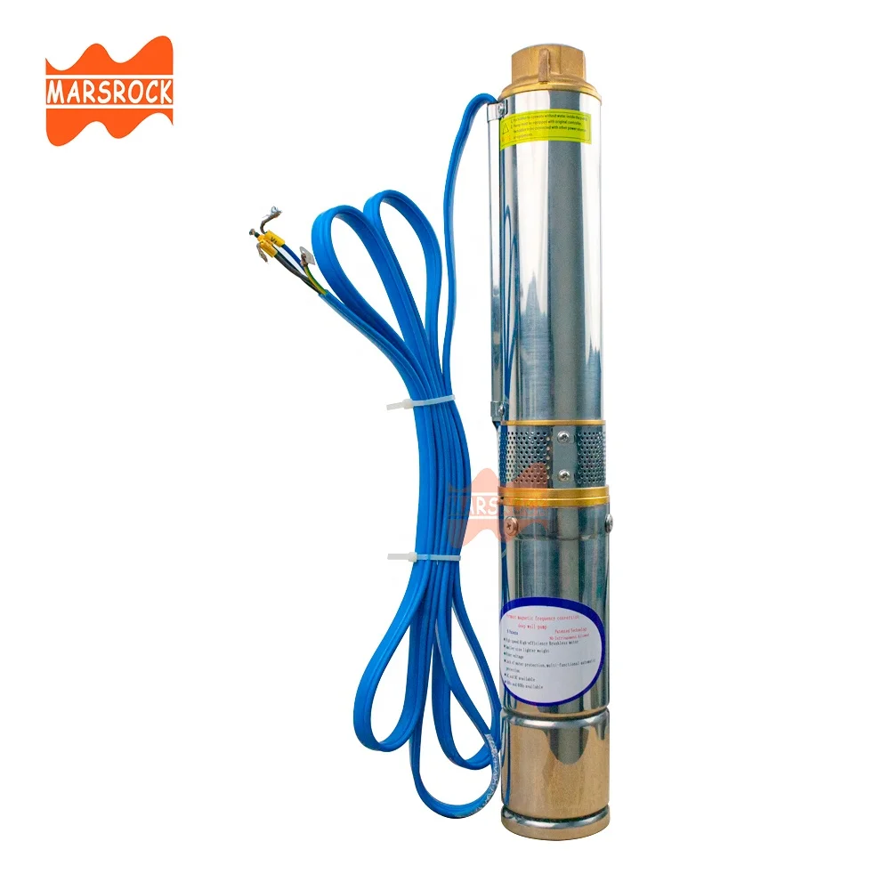 

300W DC24V 2.5T to 30M 3 Inch Solar Water Pumps Stainless Steel Submersible Borehole Solar Powered Deep Well Pump