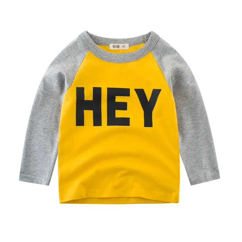 Детские футболки топы с длинными рукавами для мальчиков и девочек осенне-зимний