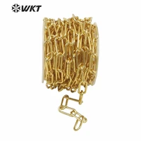 wt bc149 wkt new hot sales big over linked chunky chain gold electroplated brass chain for women necklace design popular punk