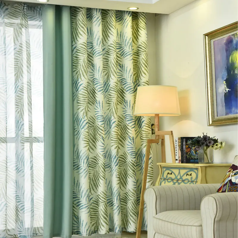 Высококачественные Американские сельские активные зеленые Печатные шторы с