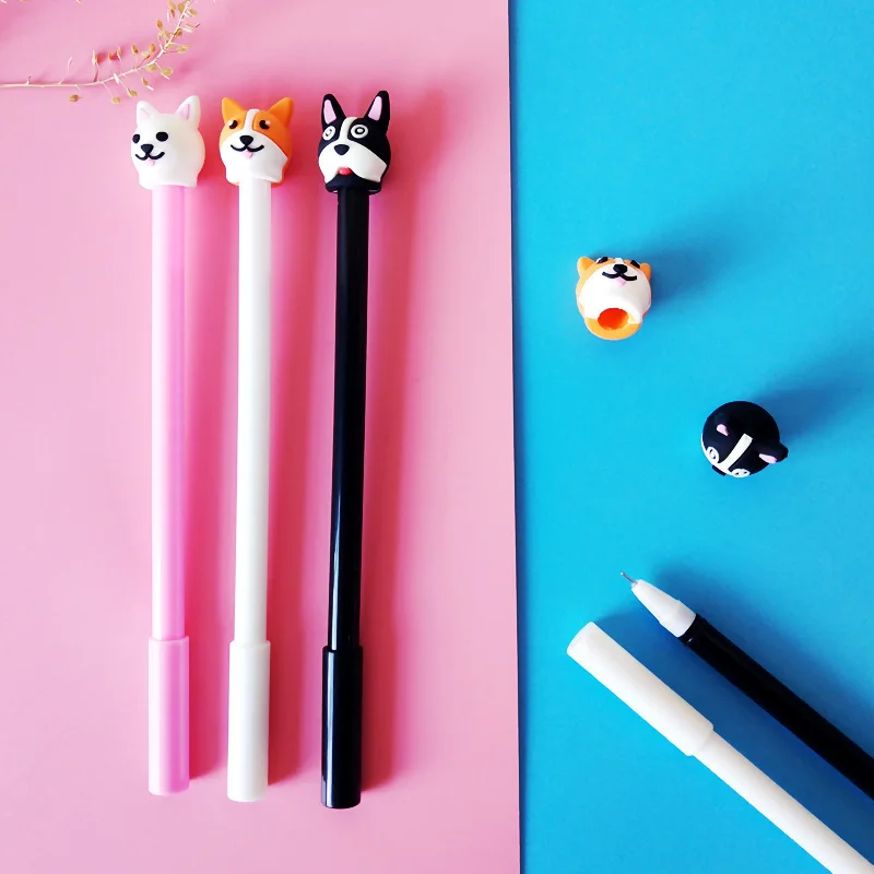 3 шт . очаровательные корги мультфильм черные чернила инструмент для письма милый