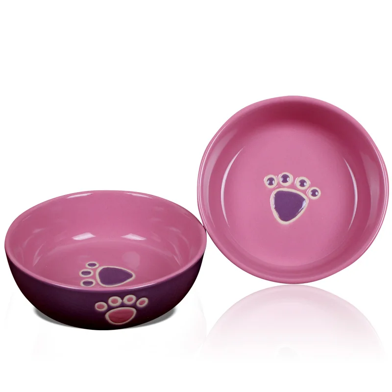 

New Cute Patterns Ceramic Pet Bowl Cute Cat Bowl Water Basin Dog Pot Pet Drinking Eat Bowl Round Ceramic Bowl Feeders
