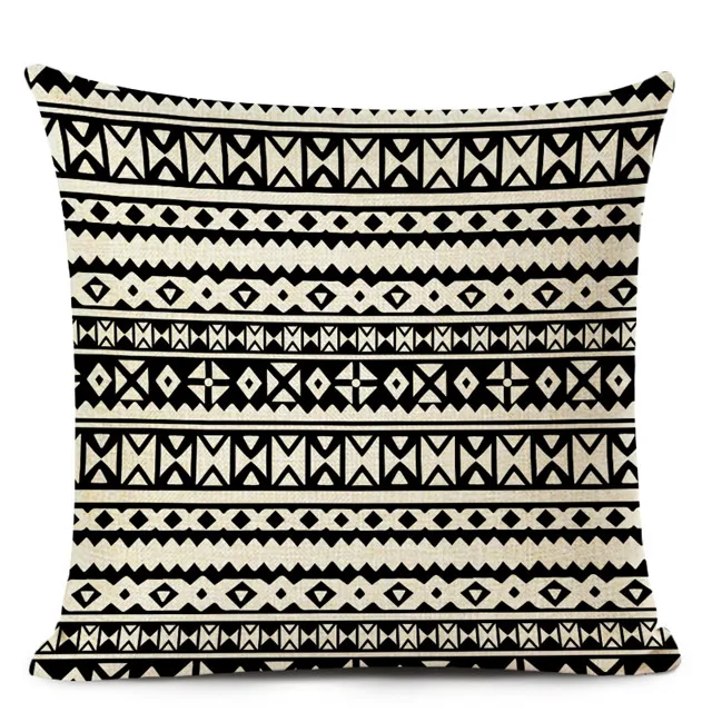 Retro High Quality ethnic Geometry Cushion Cover Throw Pillow Cutton Linen Car Sofa Bed Home Decor Textile Printed Pillowcase - Цвет: 12