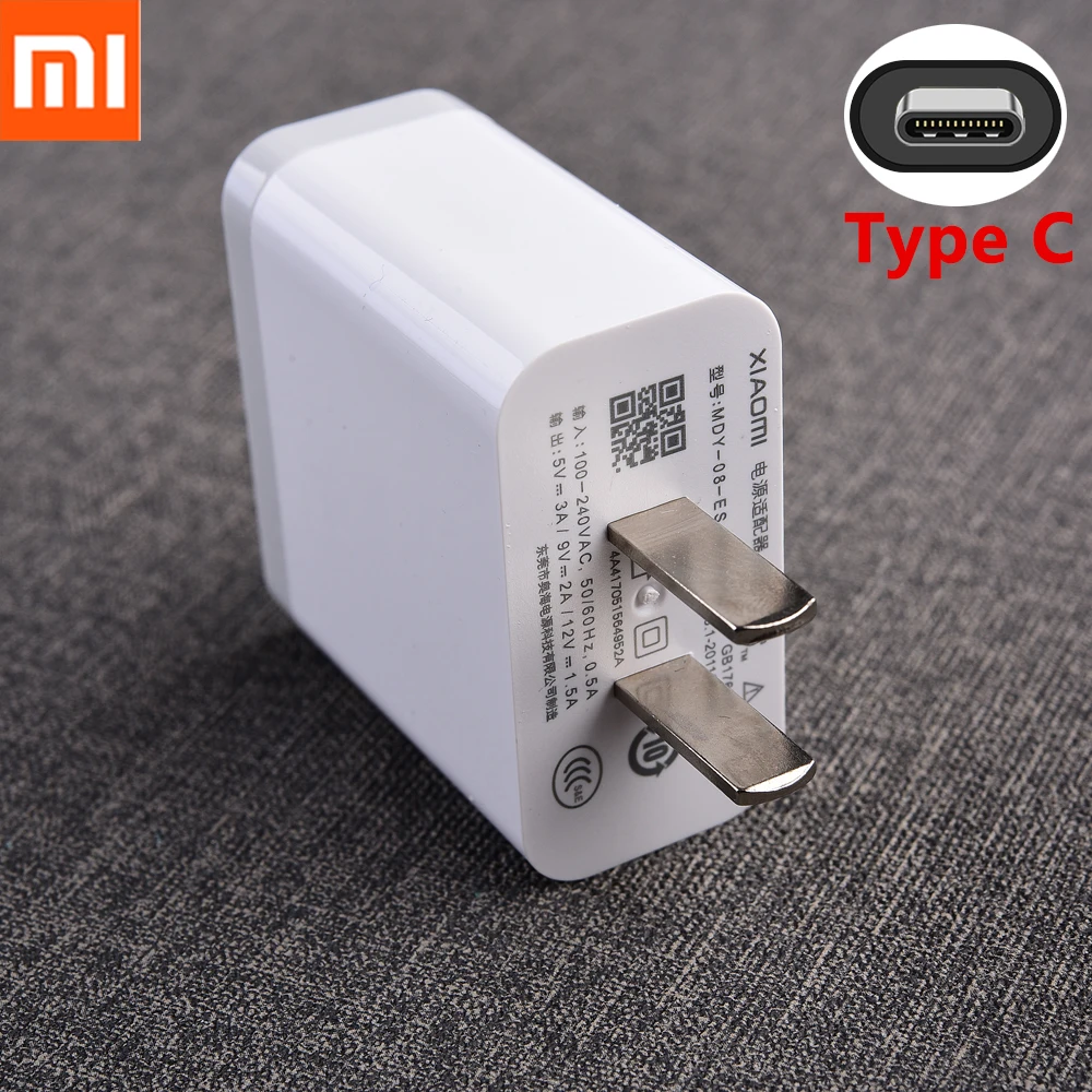 Оригинальное зарядное устройство Xiaomi 18 Вт ЕС/США Быстрая зарядка QC 3 0 адаптер Type C