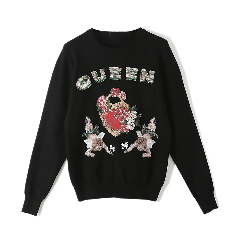 Весенне-осенний Свободный вязаный женский свитер с круглым вырезом модные топы