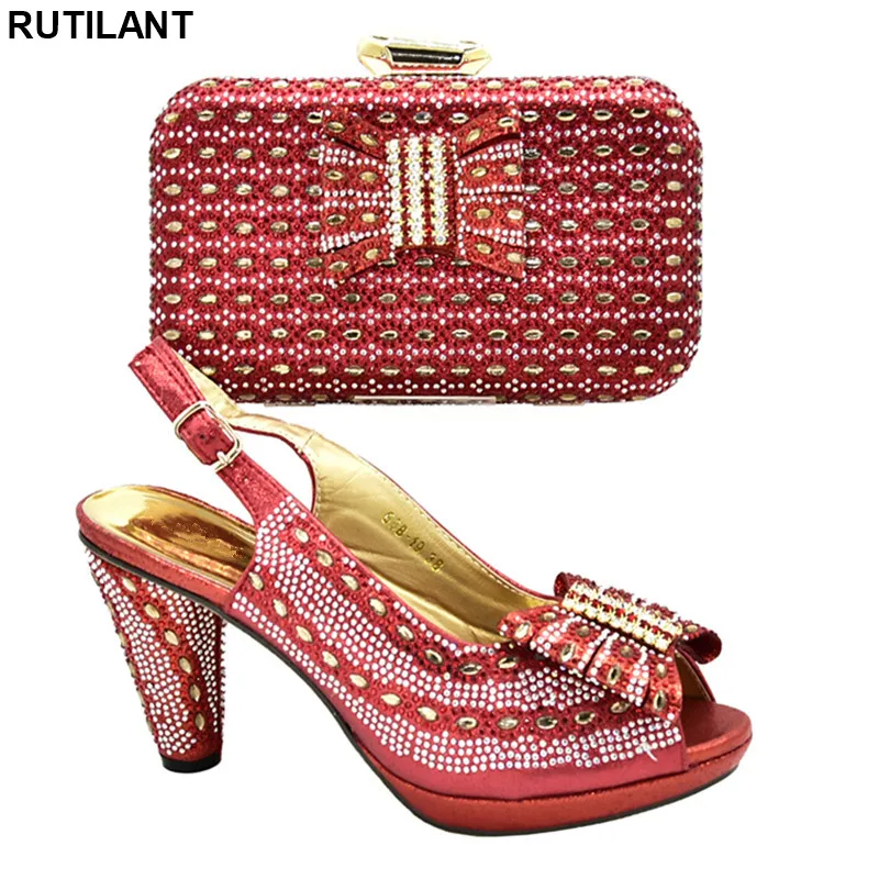 Новинка Свадебный комплект из обуви и сумки в африканском стиле Элегантные