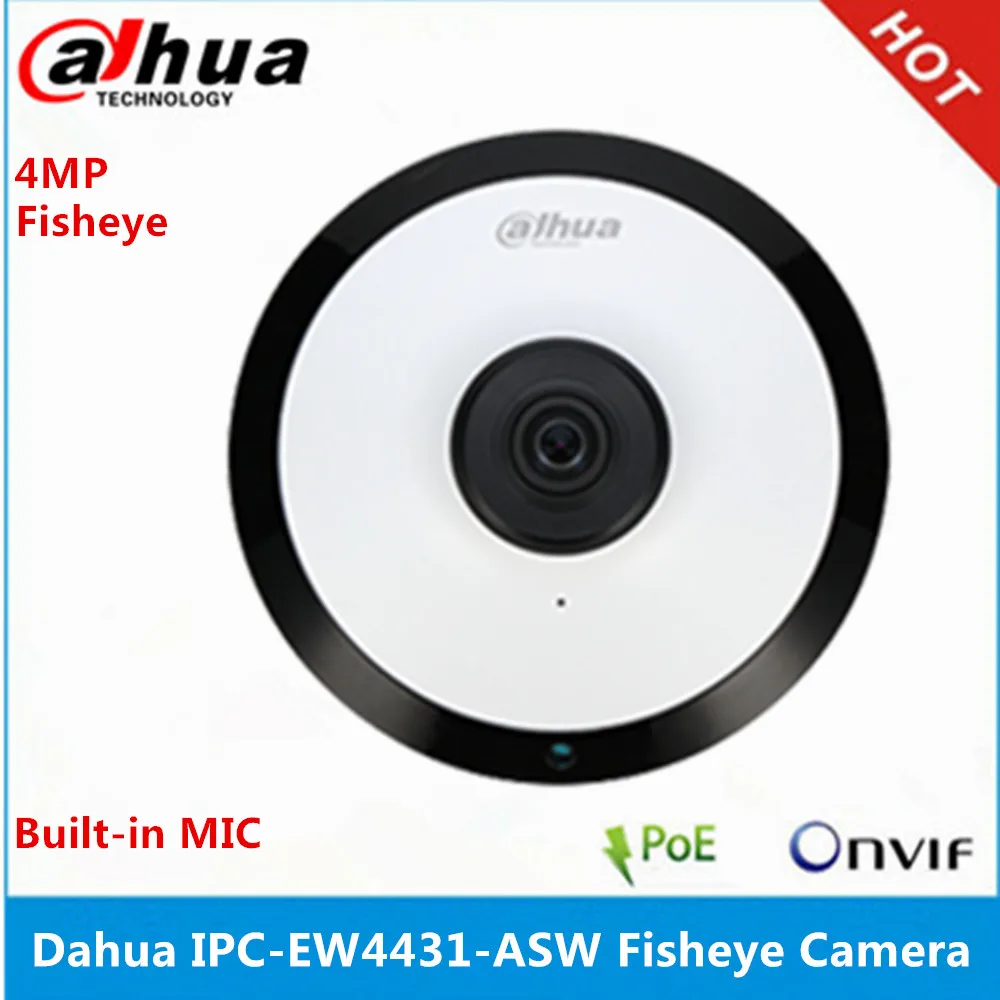 Dahua IPC-EW4431-ASW 4MP Panorama POE wifi 180 Рыбий глаз ip-камера встроенный микрофон и слот для sd-карты и аудио интерфейс сигнализации