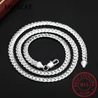 Цепочка с подвеской для мужчин и женщин, ювелирное изделие из стерлингового серебра 925 пробы, длинная цепочка с широким плетением длиной 5 мм, 50 см