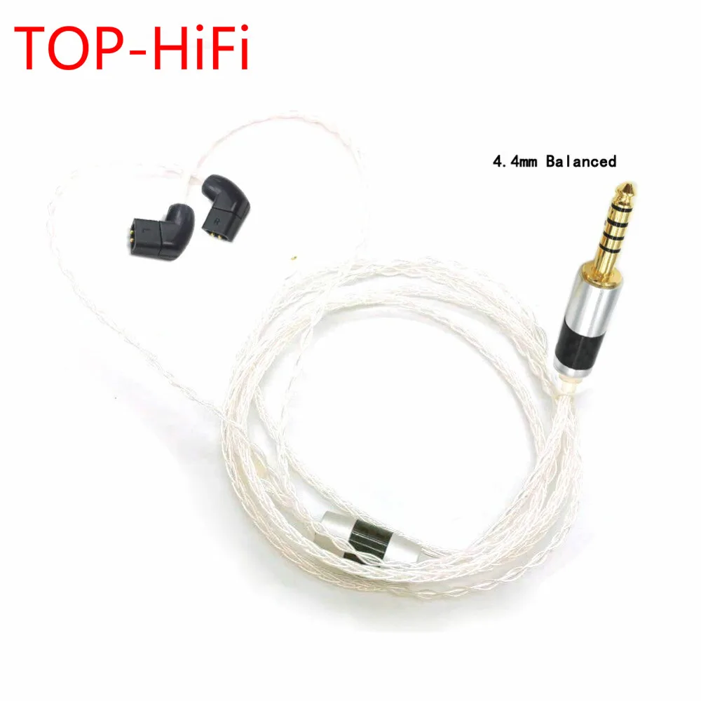 Enlarge TOP-HiFi Custom Made 2.5/3.5/4.4mm Balanced 7N Silver Plated Cable 8Core Detach Cable For QDC Custom Earphone Cable