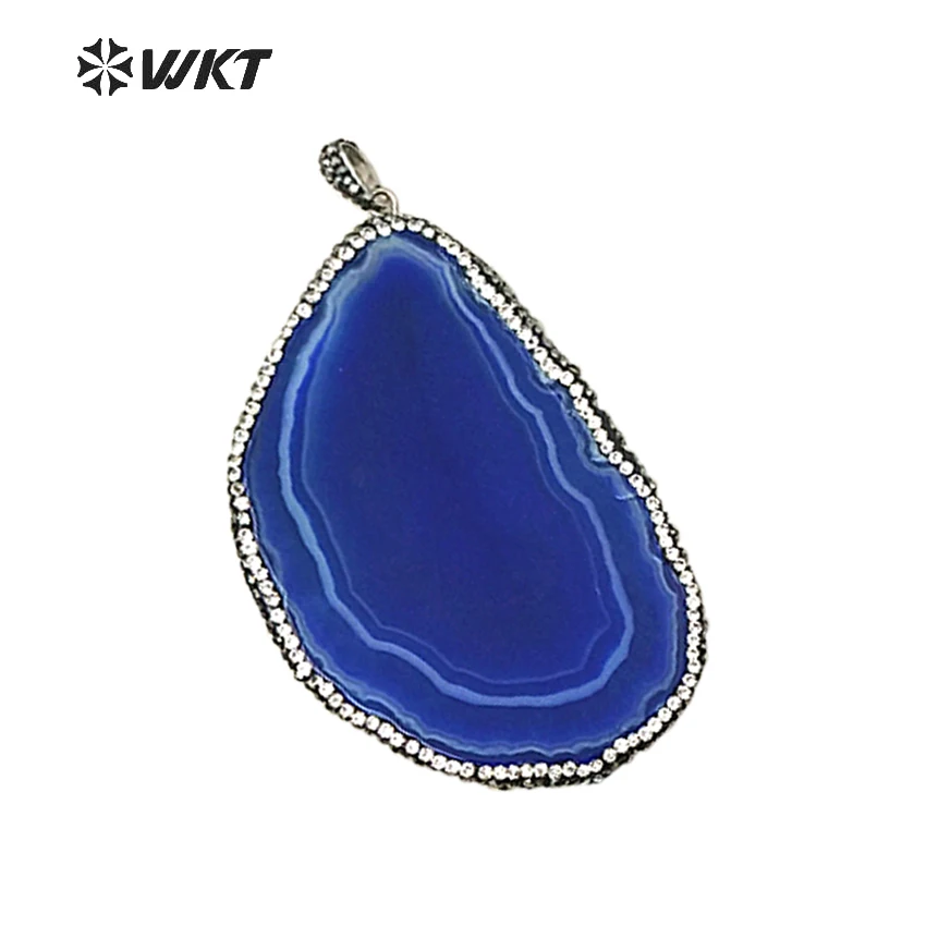WT-NP242 оптовая продажа модная подвеска с голубым кулоном у ворот украшенная