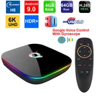 ТВ-приставка Q Plus на Android 9,0, четырехъядерный процессор Allwinner H6, 4 Гб ОЗУ, 64 Гб ПЗУ, USB3.0, Wi-Fi, 6K, UHD HDR медиаплеер, ТВ-приставка