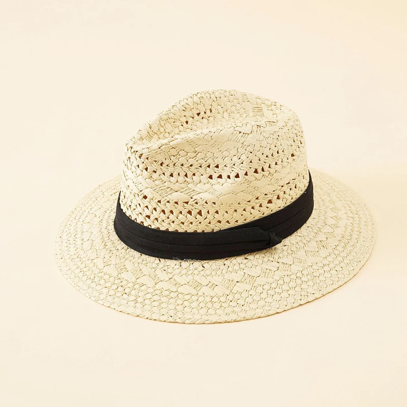

1 Pc Fashion Women Girls Boho Sun Beach Straw Hats Wide Brim Summer Caps Parent-Child Girls Ladies Holiday Sun Hats Accessories