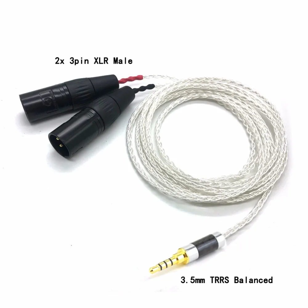 Топ-Hi-Fi 8 ядер 7N OCC с серебряным покрытием 3 5 мм TRRS сбалансированный двойной 3pin XLR