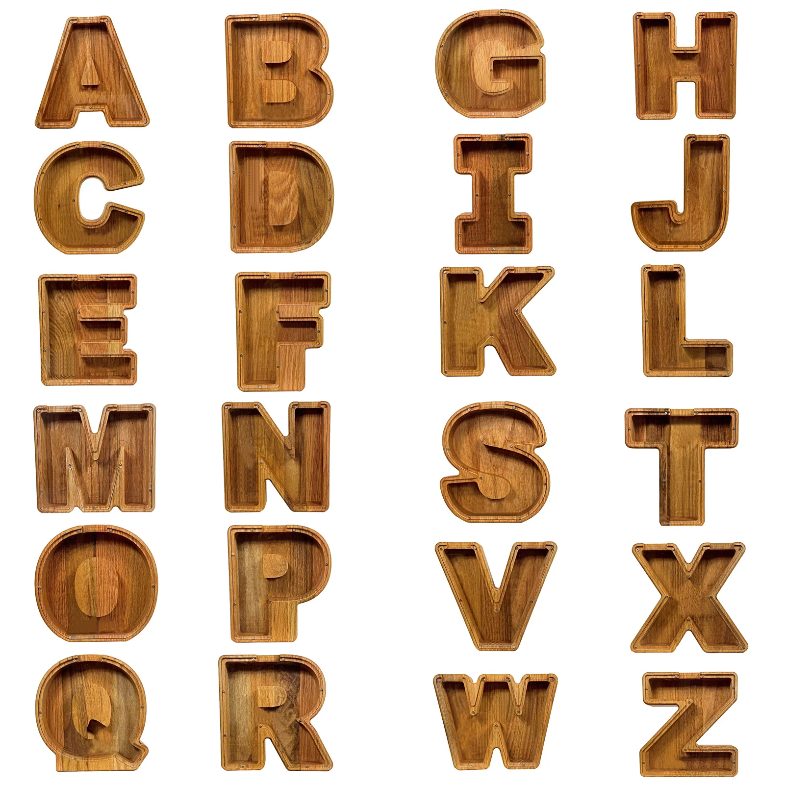 

1PC Large Capacity Piggy Bank Saving Pot Alphabet Wooden Innovative Cute Crafts Home Decor 26 Letters Are Shipped Randomly Usual