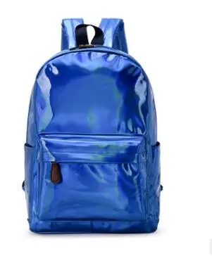 blue UOSC женский голографический рюкзак женский лазер малой мощности PU кожаные дорожные рюкзаки Серебряная голограмма школьные сумки для девочек-подростков - Цвет: blue