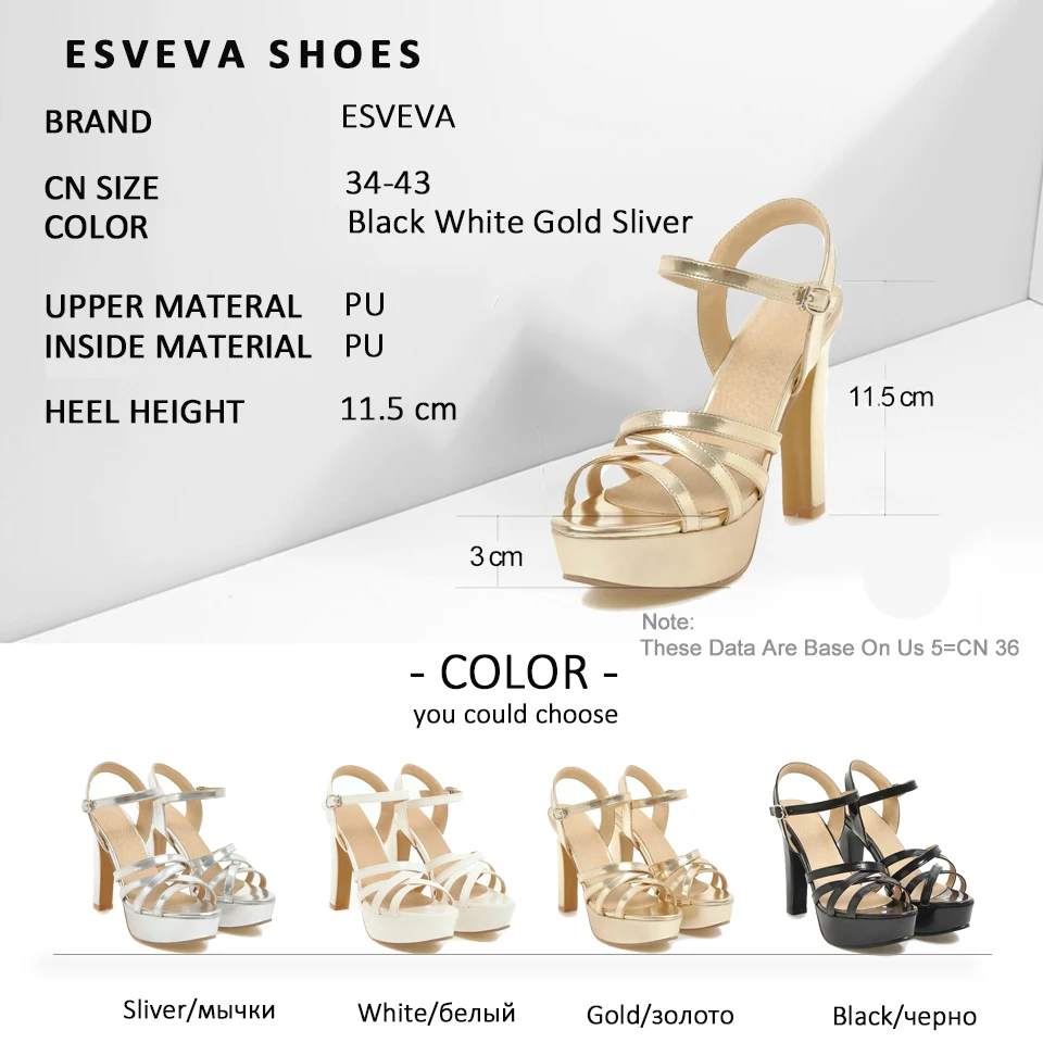 Женские босоножки с ремешком на застежке ESVEVA элегантные из искусственной кожи