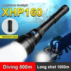 Новый мощный светодиодный фонарик XHP160 для дайвинга 18650, перезаряжаемый Подводный фонарь IP8, водонепроницаемый, большая часть детской лампы