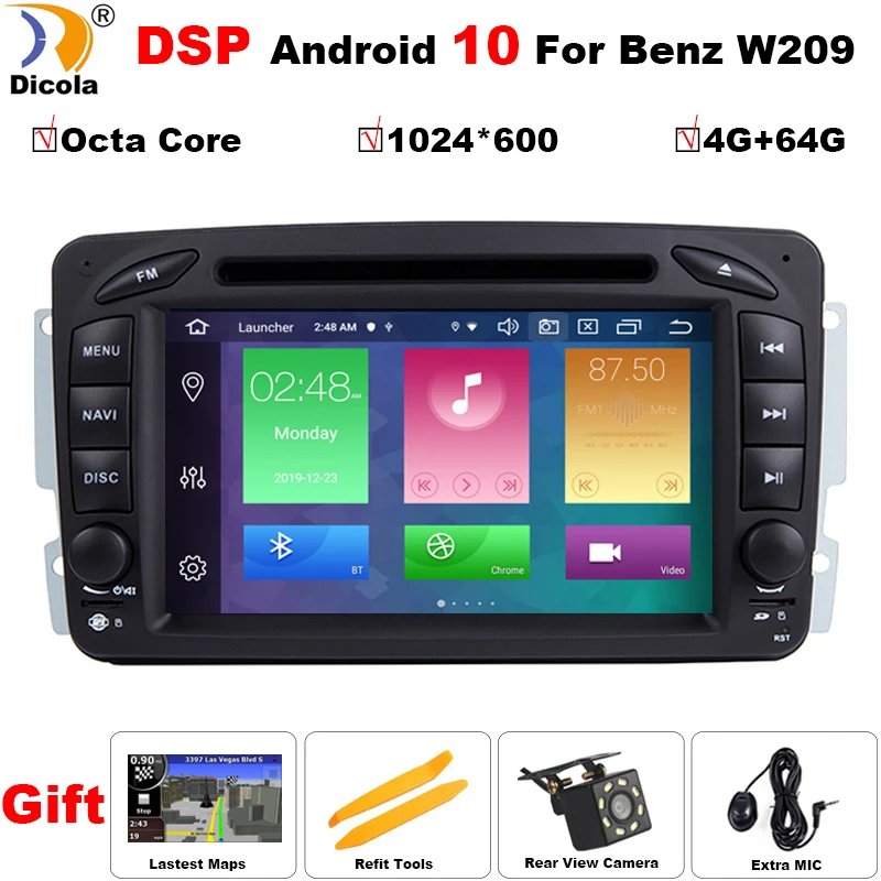 

PX5 DSP IPS Android 10 4G+64G 2 DIN Car DVD player For Benz CLK W209 W203 W168 W208 W463 W170 Vaneo Viano Vito E210 C208 GPS PC