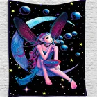 Сказочная луна, звездное искусство, Настенная подвеска, сказка, Триппи, Красочная искусственная фантазия, декор для комнаты