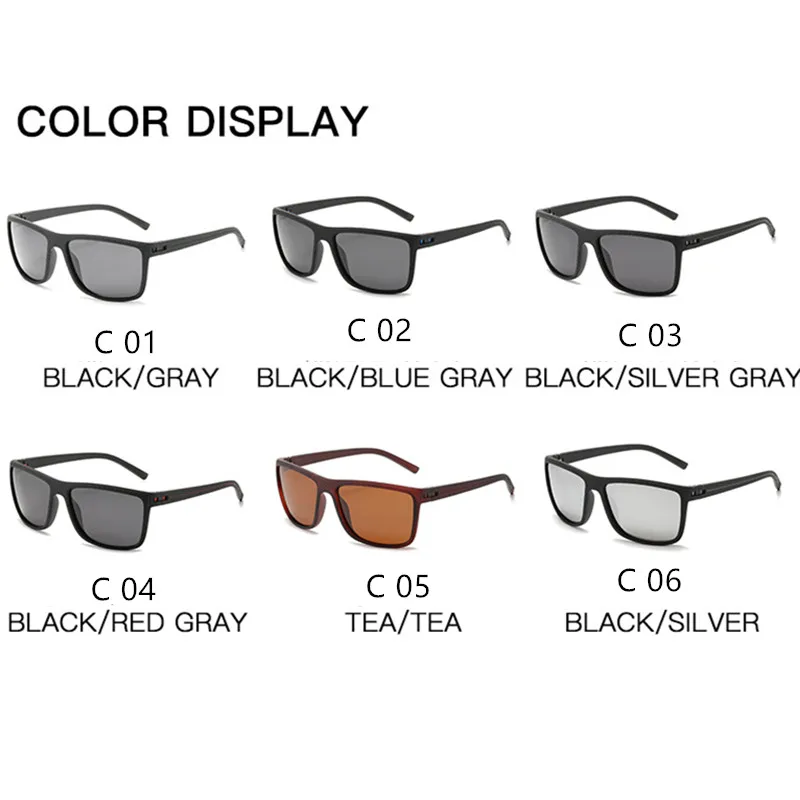 Солнцезащитные очки с квадратной оправой для мужчин и женщин поляризационные
