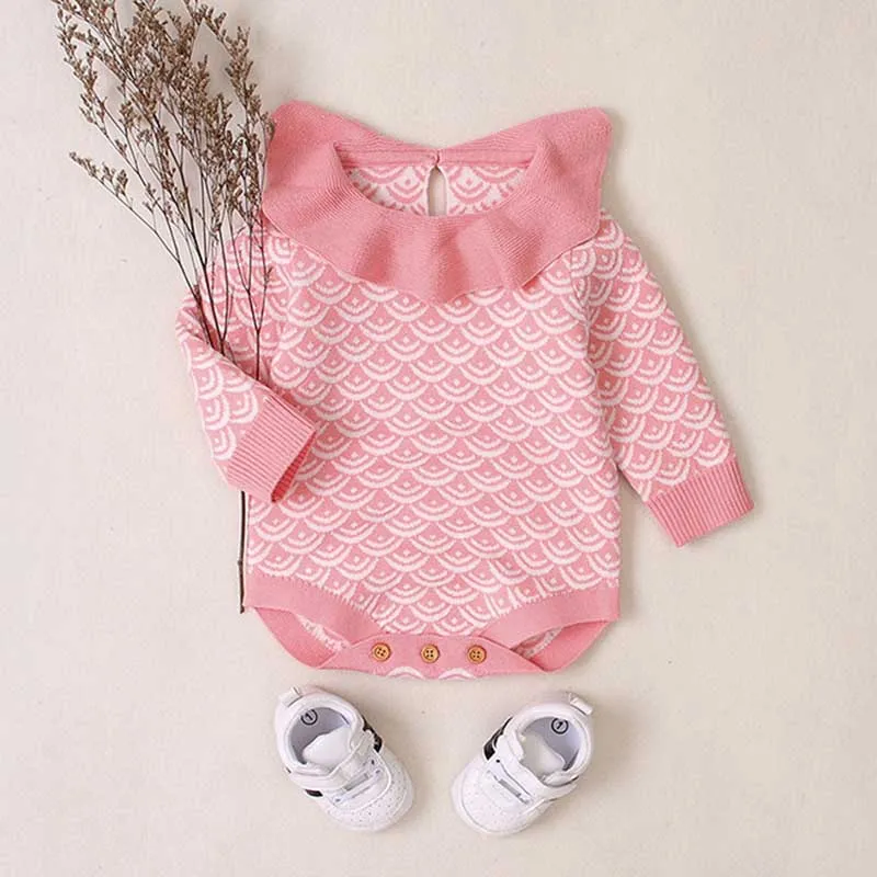 Вязаный свитер принцессы для новорожденных девочек 0-24 месяцев боди мягкие топы