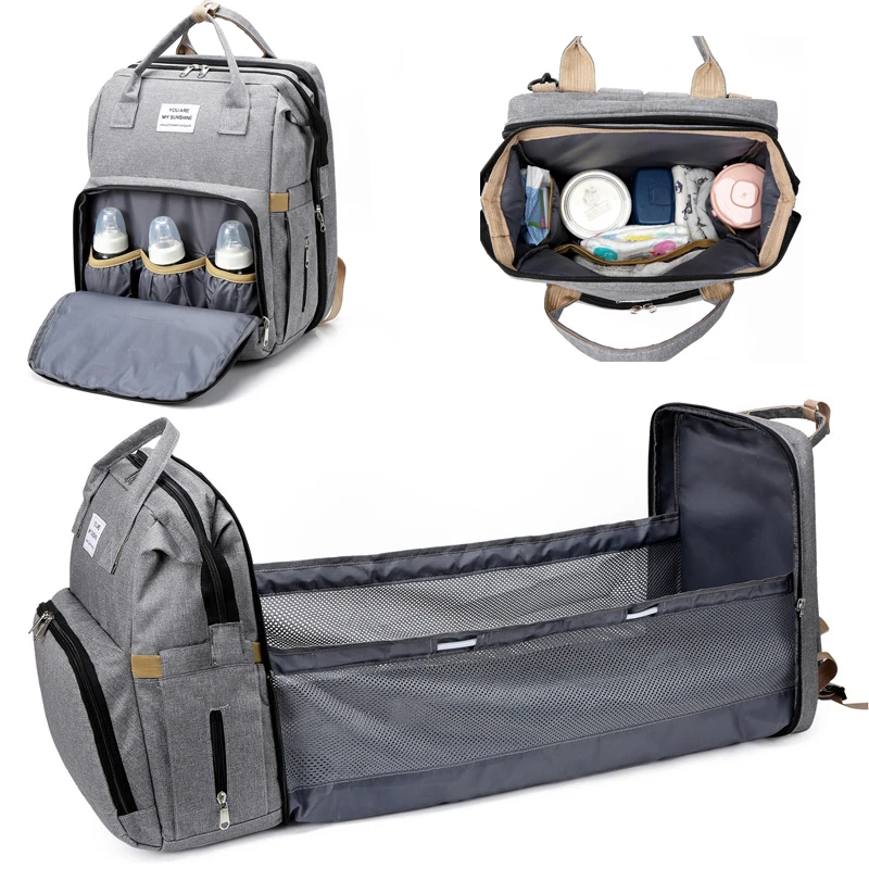

Baby Diaper Bag Backpack with Diaper Bags for Baby Bags with Bassinet Bed Travel Waterproof Stroller Straps