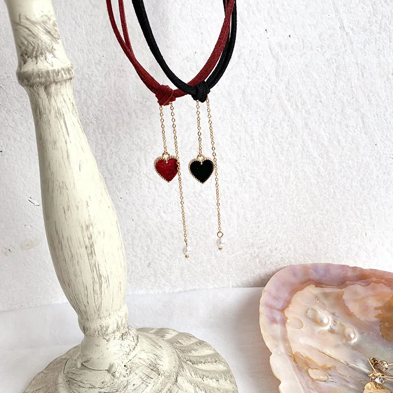 Ожерелья-Чокеры женские из хлопка модная цепочка в форме сердца вечернее