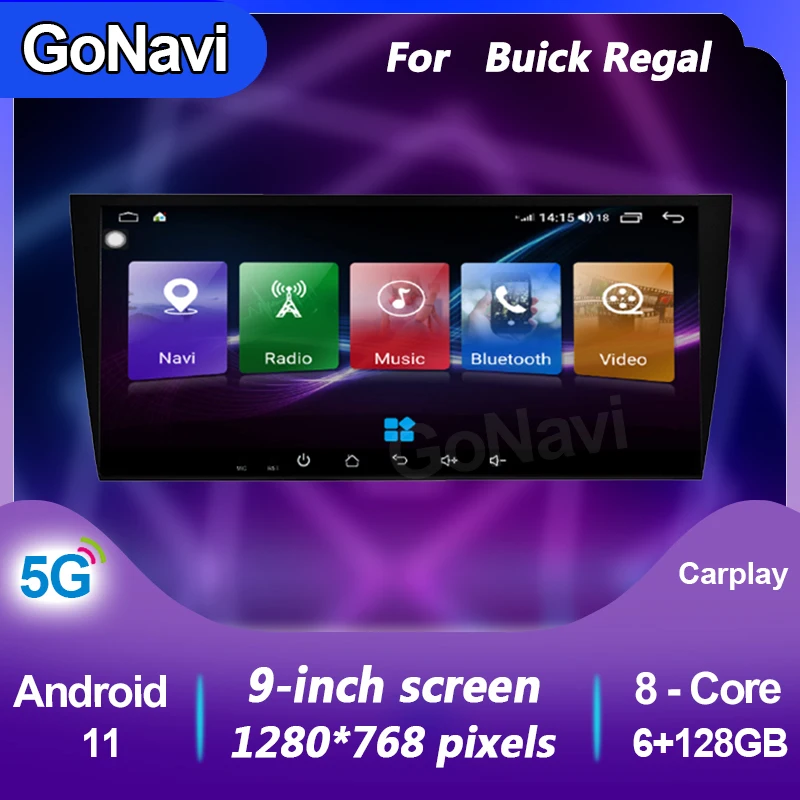 

GoNavi android 11 car radio auto for Buick Regal original style 2003-2008 central Multimedia Player GPS DVD Carplay bluetooth 5G