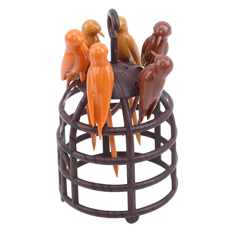 Горячая Распродажа Милая Мини клетка для птиц фруктовый знак пластиковая вилка