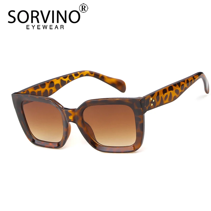 Женские солнцезащитные очки в стиле ретро Sorvino квадратные белого и черного