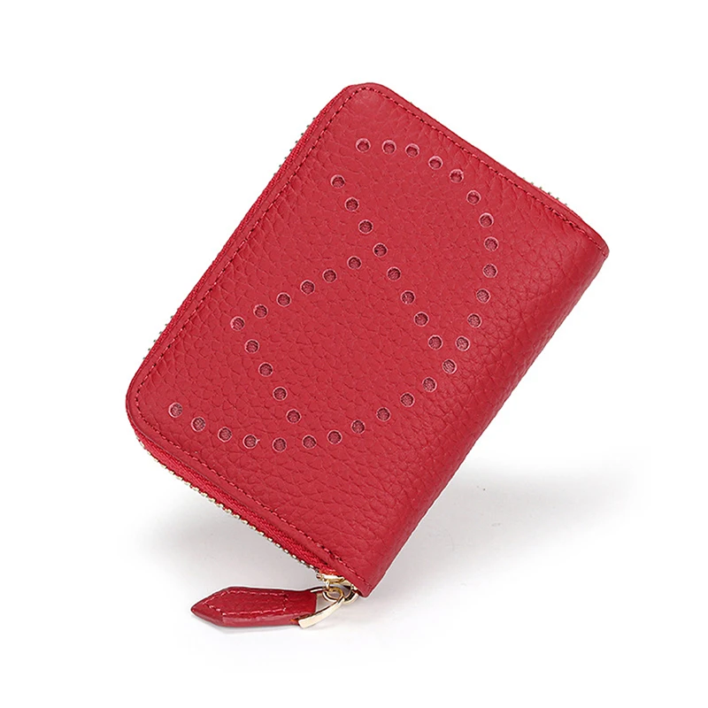 women wallet small hollow h woman short cow leather id credit card holder name cards case pocket organizer money phone coin bag free global shipping